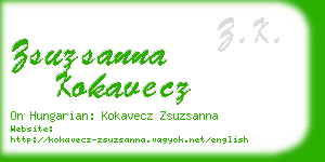 zsuzsanna kokavecz business card